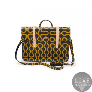 Vivienne Westwood Music Bag Navy_Yellow Squiggle Front