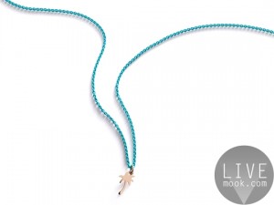 Dodo turquoise chain in silver and palm charm in rose gold