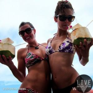 Nina-drank-coconut-juice-her-bikini-Summer-2013