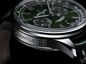 Premier B01 Chronograph 42 Bentley British Racing Green with a British racing green leather strap