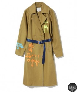 Tibi Graffiti Print Trench Coat