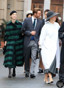 The royal family of Monaco going to the St. Nicholas Cathedral